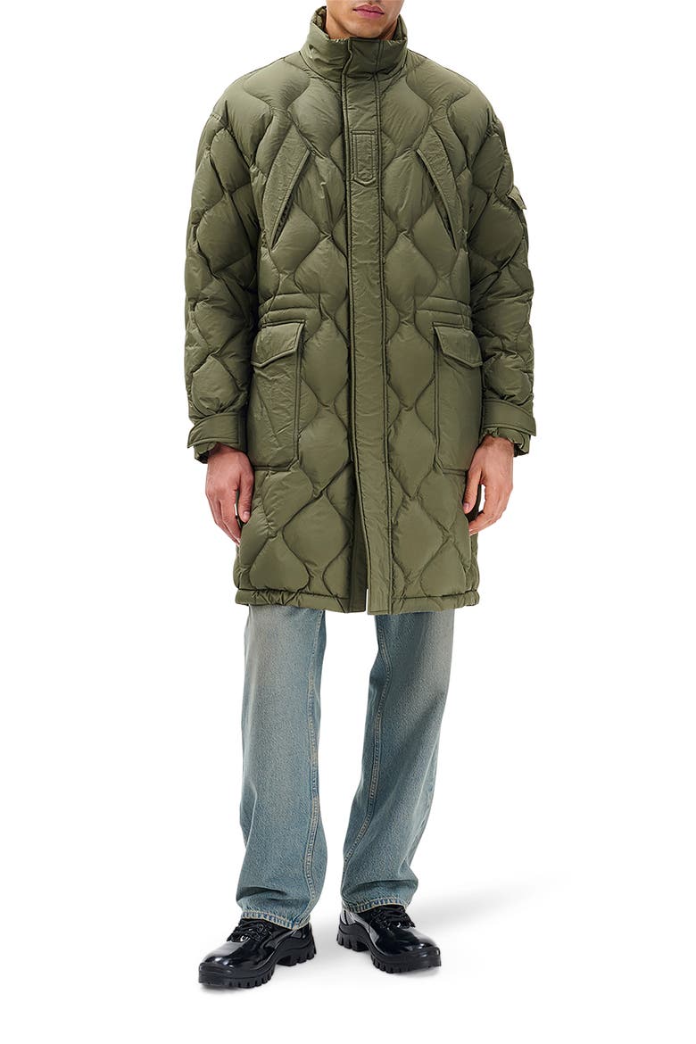 Dane Quilted Down Parka, Main, color, DARK OLIVE