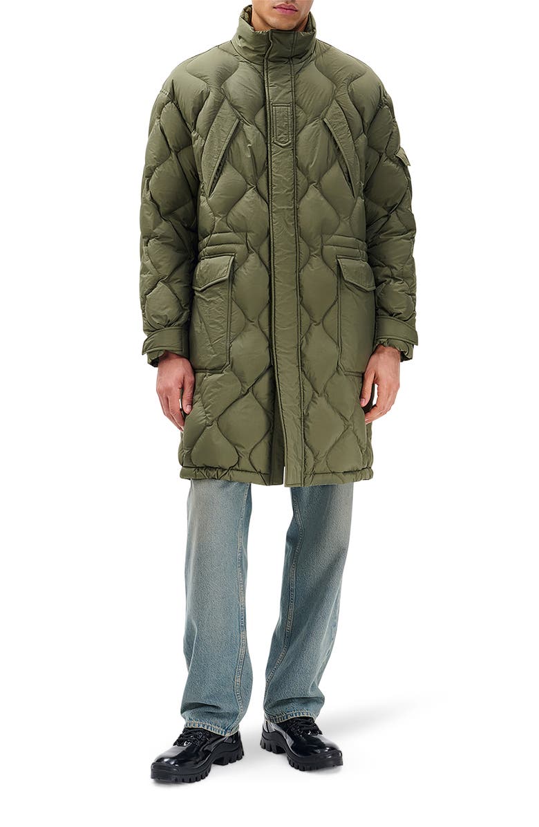 rag & bone Dane Quilted Down Parka, Main, color, Dark Olive