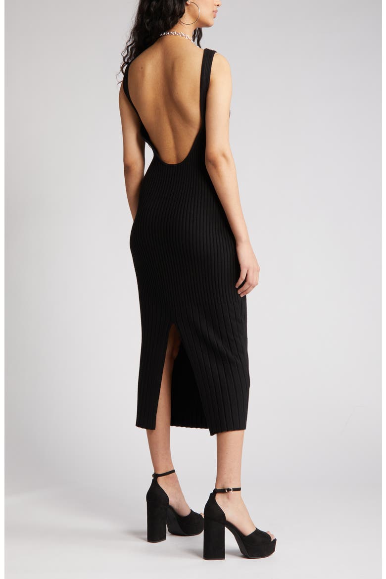 Ribbed Sweater Tank Dress, Alternate, color, BLACK