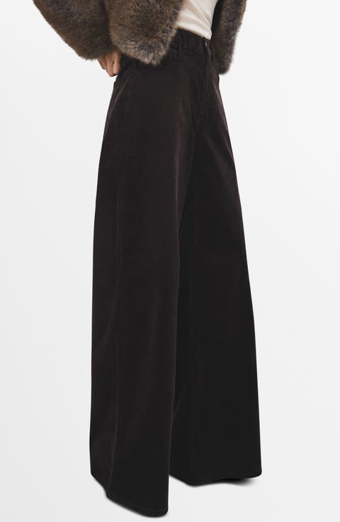 High Waist Wide Leg Corduroy Jeans (Regular & Plus)