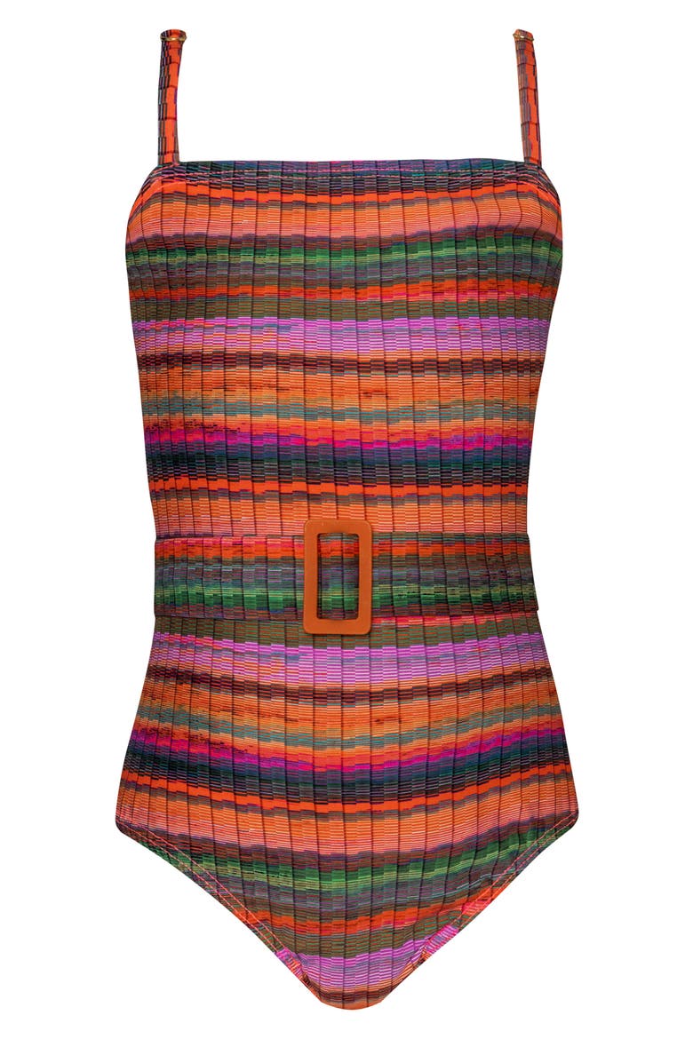 Kids' Brixtyn Belted One-Piece Swimsuit, Main, color, JETTY STRIPE