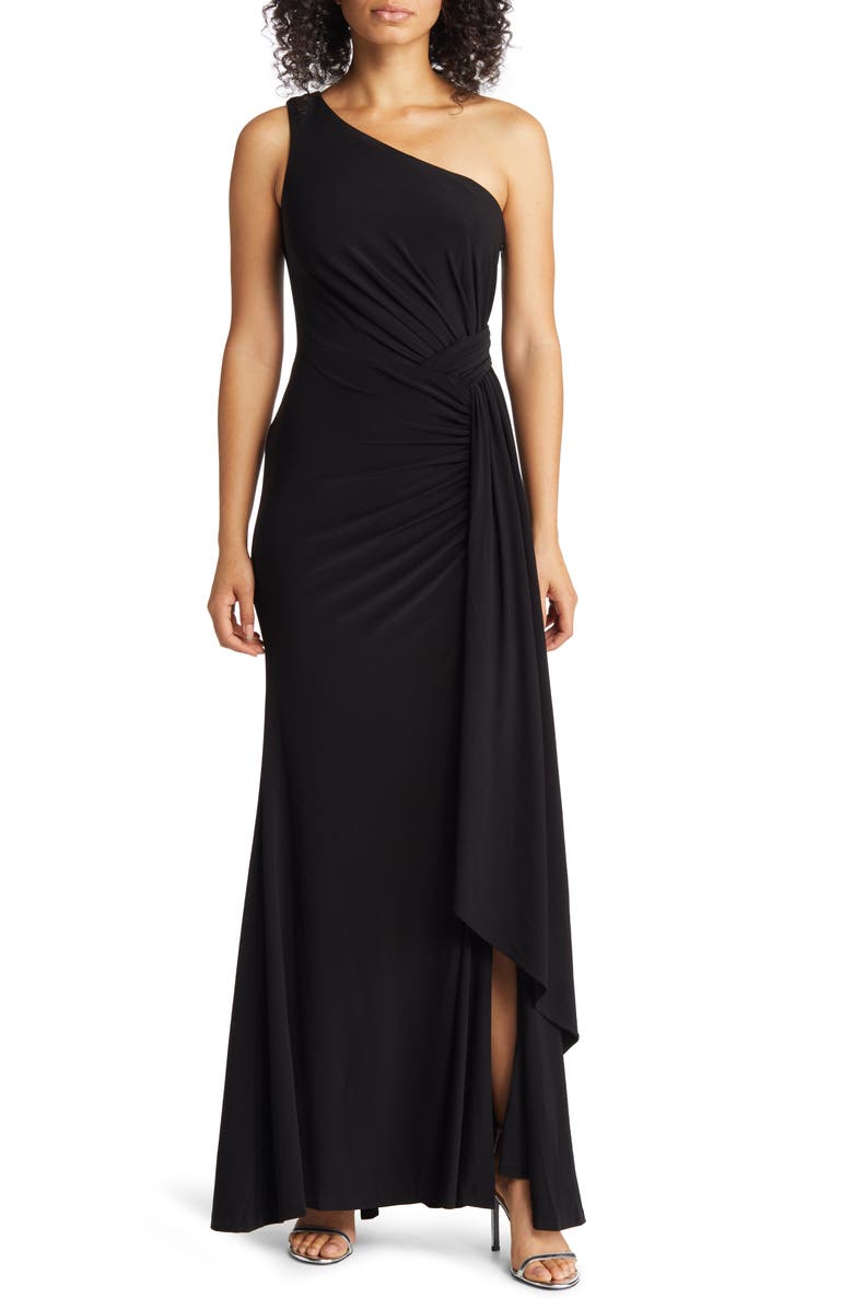 Vince Camuto One-Shoulder Pleated Waist Gown, Main, color,