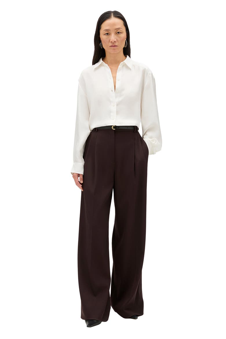 Silk Pleat Back Shirt, Alternate, color, Off White