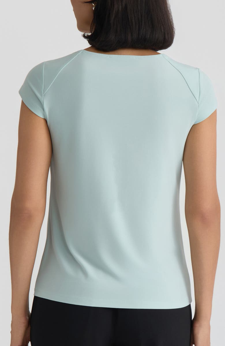 KASPER Cowl Neck Cap Sleeve Knit Top, Alternate, color, Sea Glass