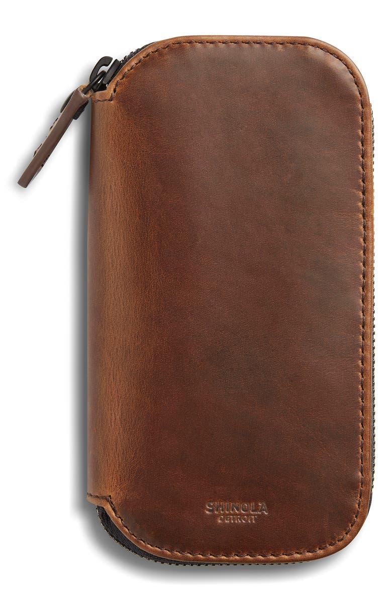Shinola Navigator Leather Watch Travel Case, Main, color, 