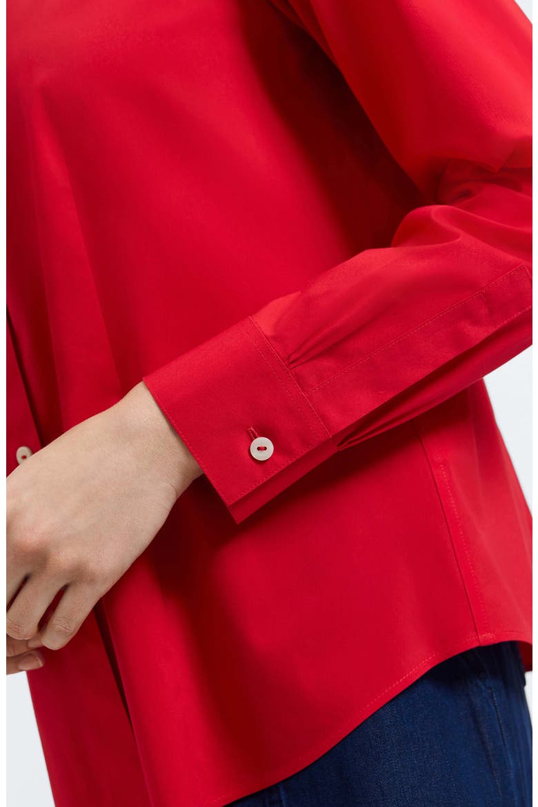 June Stretch Cotton Blend Button-Up Shirt, Alternate, color, SIMPLY RED