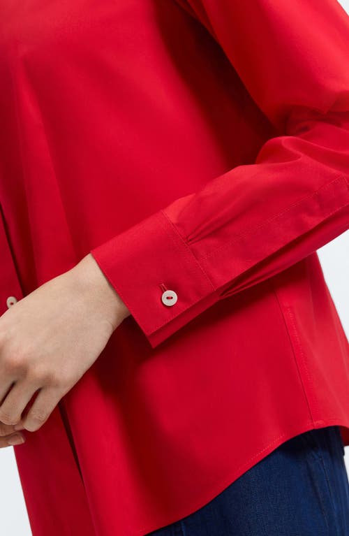 Foxcroft June Stretch Cotton Blend Button-up Shirt In Red