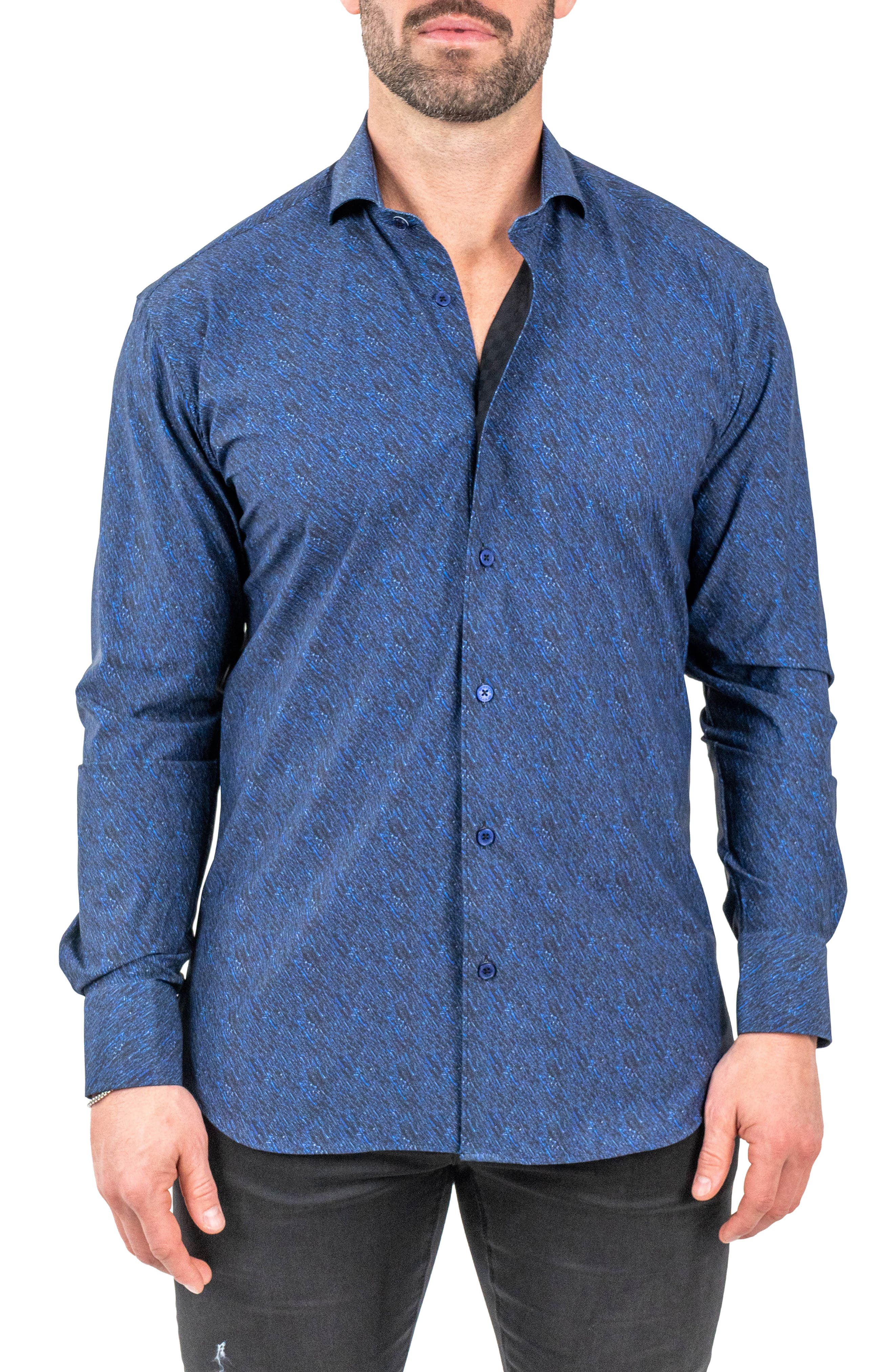 Einstein Stretch Deep Night Button-Up Shirt
