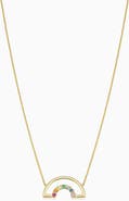Oradina 14K Yellow Gold Double Rainbow Necklace