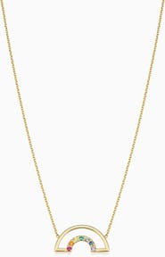 Oradina 14K Yellow Gold Double Rainbow Necklace
