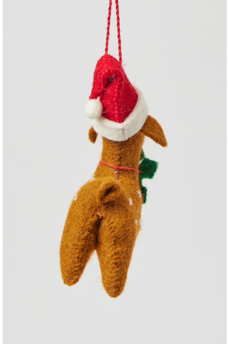 Santa Fawn Ornament, Alternate, color, BROWN