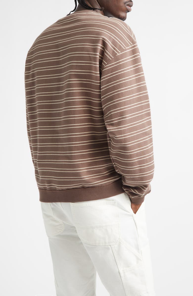 STOCKHOLM SURFBOARD CLUB Benny Stripe Long Sleeve Organic Cotton T-Shirt, Alternate, color, Brown Stripe