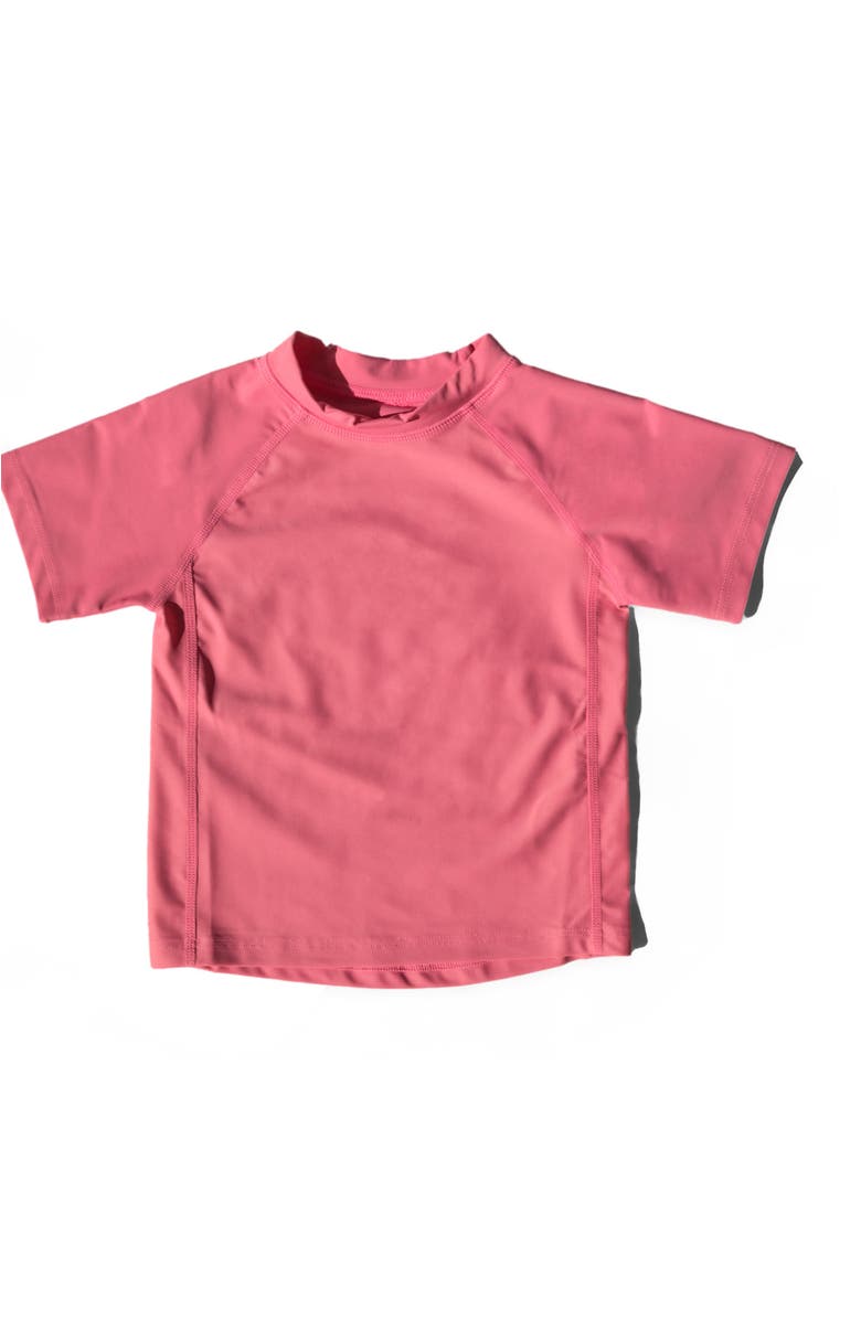 Leveret Kids Short Sleeve Rash Guard, UPF 50+ Swim Shirt, Alternate, color, Pink