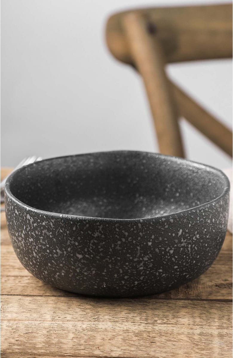 Stone Lain Tom Stoneware 4-Piece Bowl Set, Alternate, color, Black And White