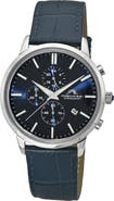 PORSAMO BLEU Aura Leather Strap Chronograph Watch, 44mm