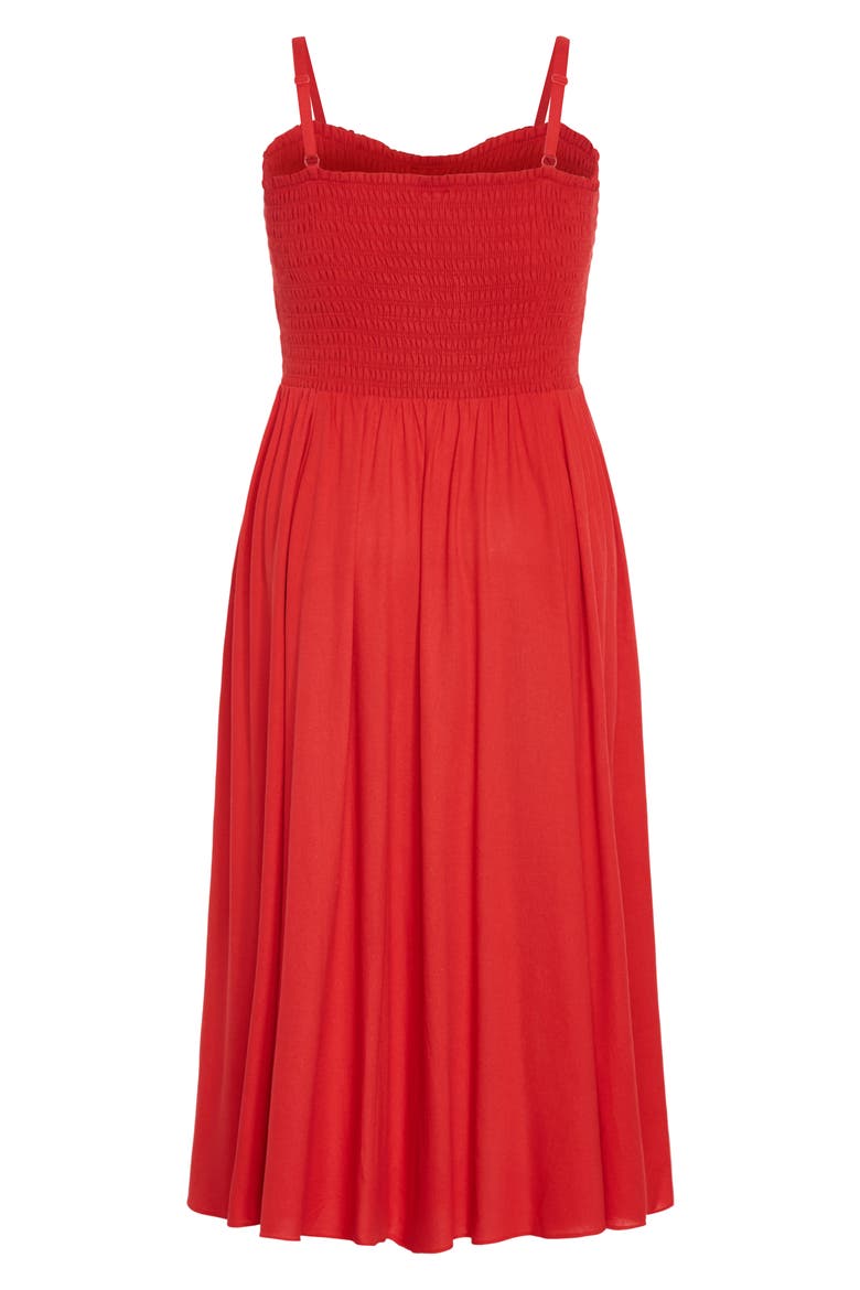 Jazmine Midi Sundress, Alternate, color, RED