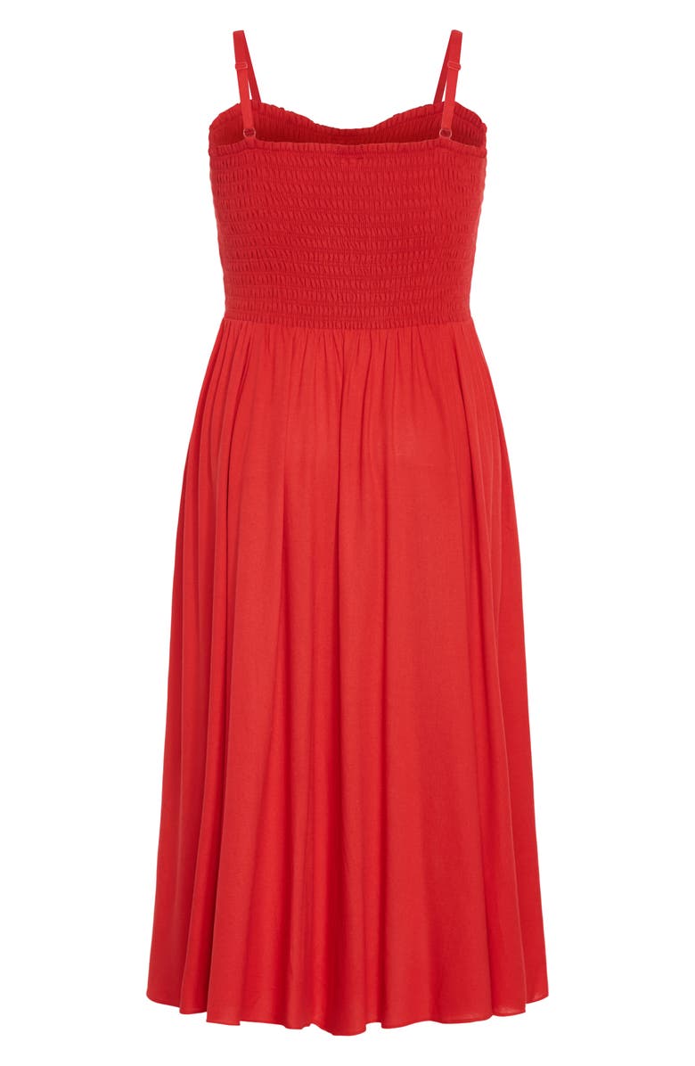 City Chic Jazmine Midi Sundress, Alternate, color, Red