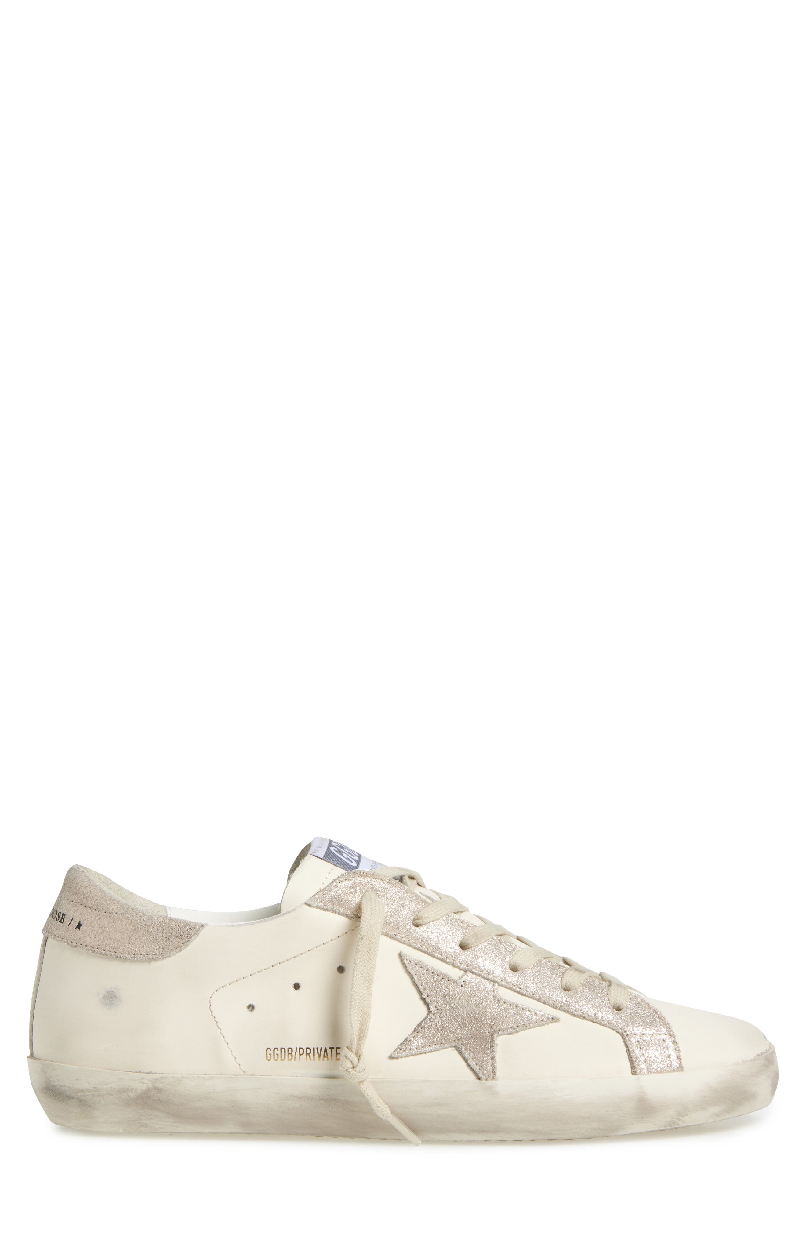 Golden Goose Super-Star Low Top Sneaker, Alternate, color, White/ Platinum