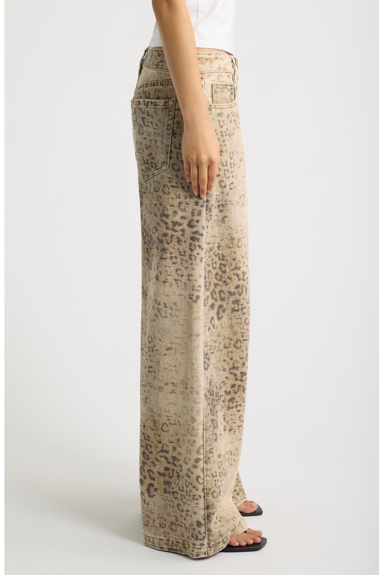Leopard Print Wide Leg Jeans, Alternate, color, LEOPARD