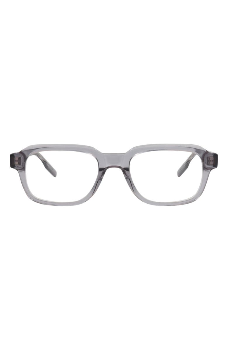 Montblanc 52mm Square Optical Glasses, Main, color, Grey Transparent