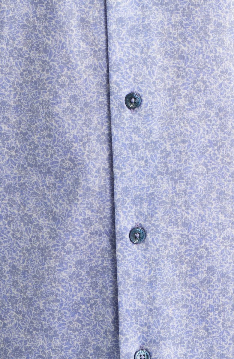 Bugatchi Miles OoohCotton<sup>®</sup> Floral Short Sleeve Button-Up Shirt, Alternate, color, Orchid