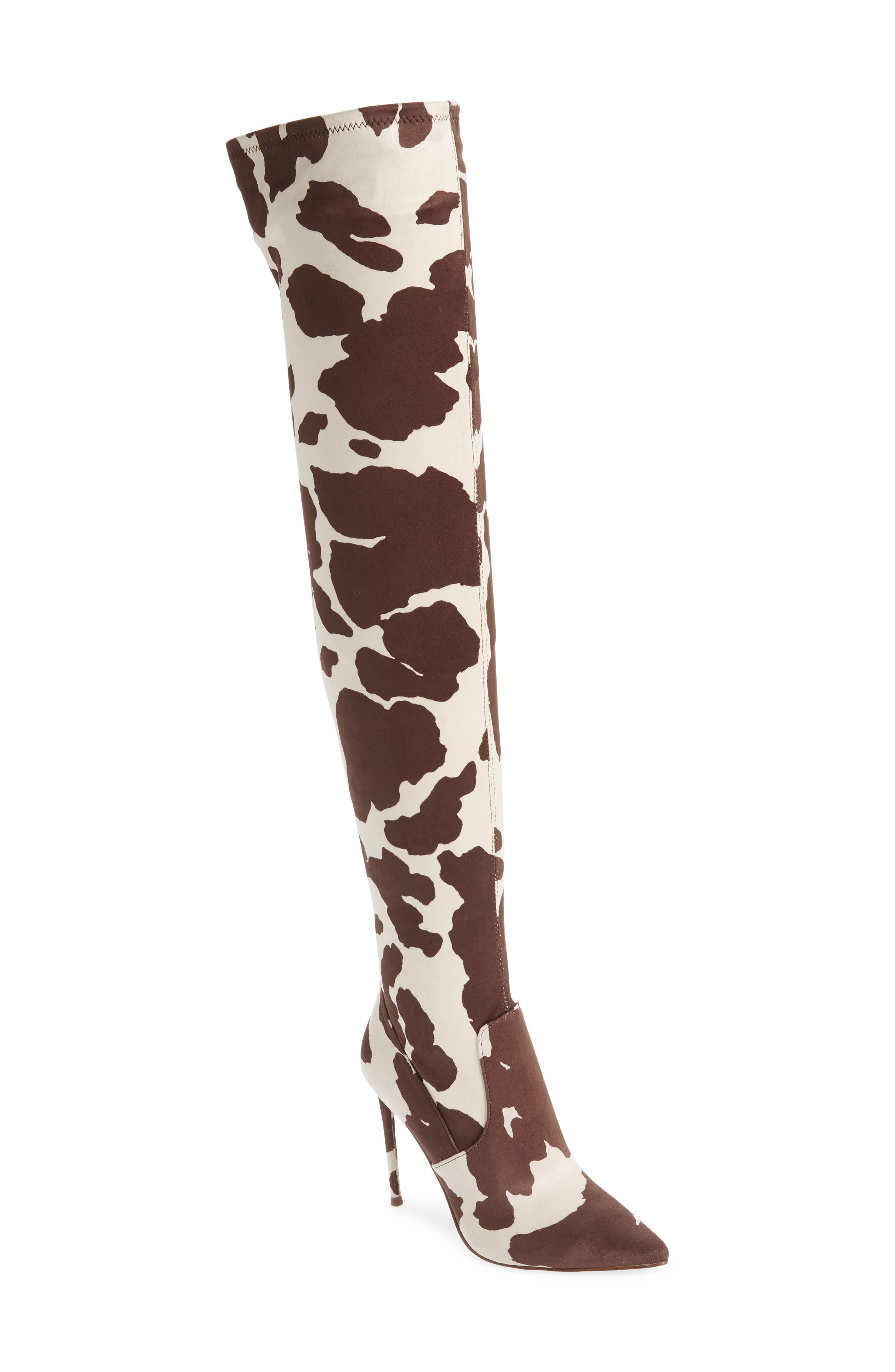 Viktory Over the Knee Boot, Main, color, COW PRINT