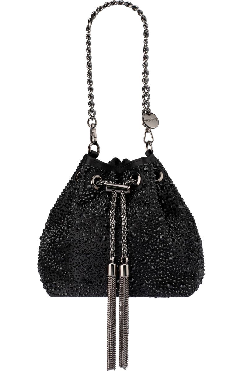 Olga Berg Mika Crystal Drawstring Top Handle Bag, Main, color,
