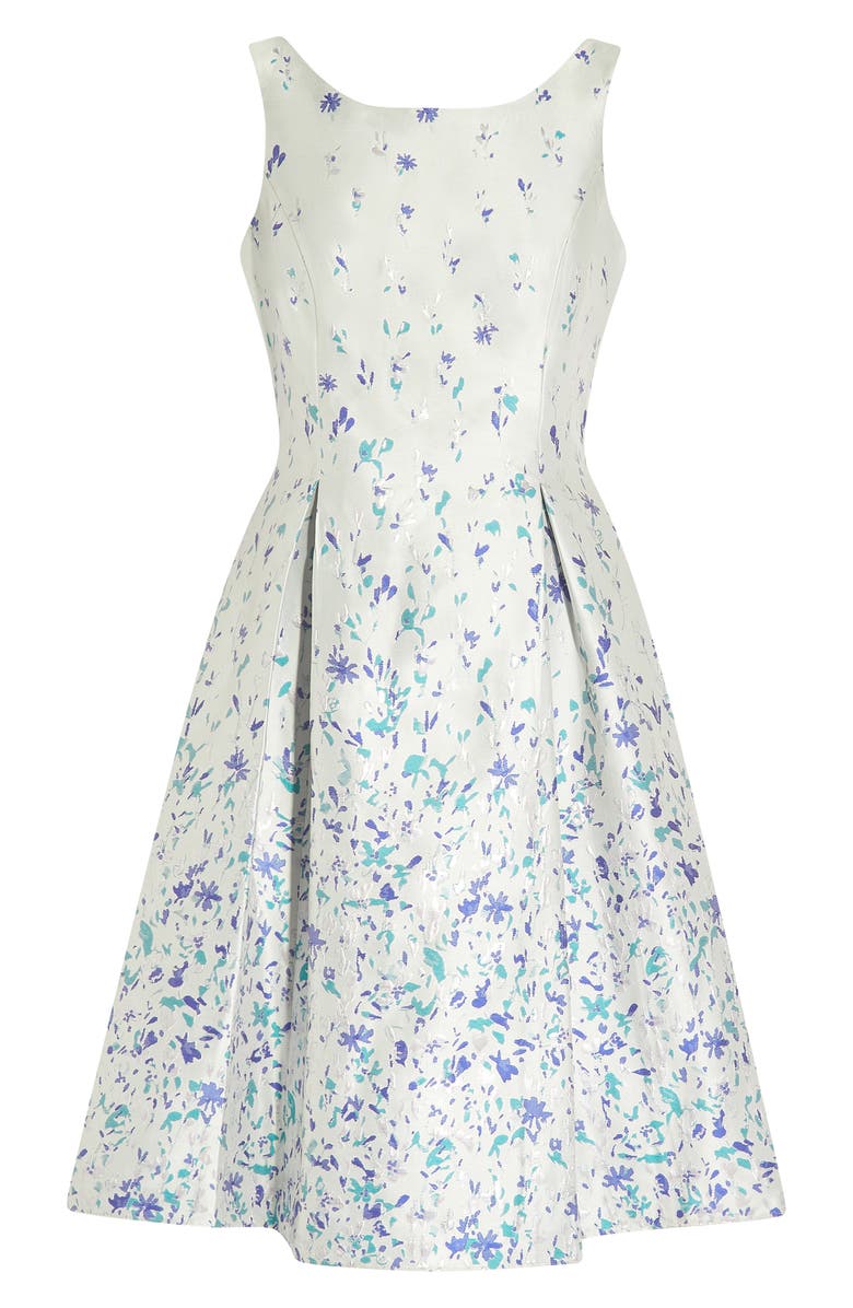 Adrianna Papell Floral Jacquard Fit & Flare Dress, Alternate, color, 