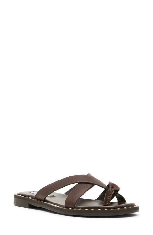 Steve Madden Brutus Slide Sandal in Brown Leather at Nordstrom, Size 7.5