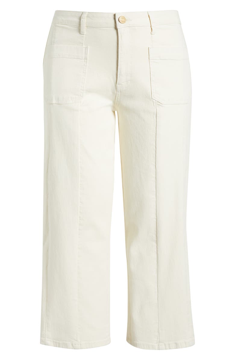 KUT from the Kloth Patch Pocket High Waist Crop Wide Leg Jeans, Alternate, color, Ecru