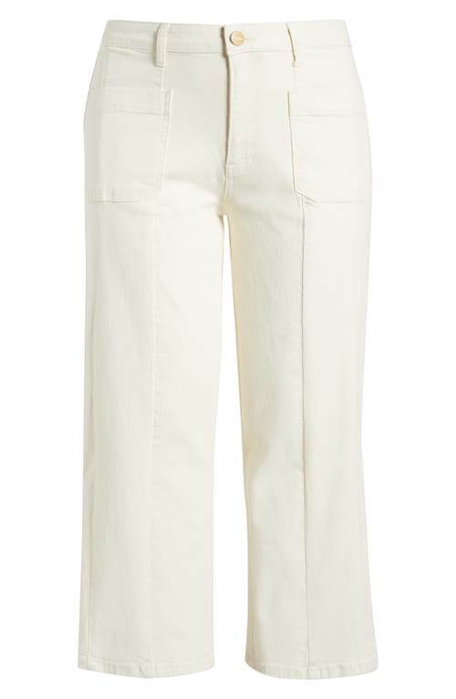 Kut From The Kloth Patch Pocket High Waist Crop Wide Leg Jeans In White