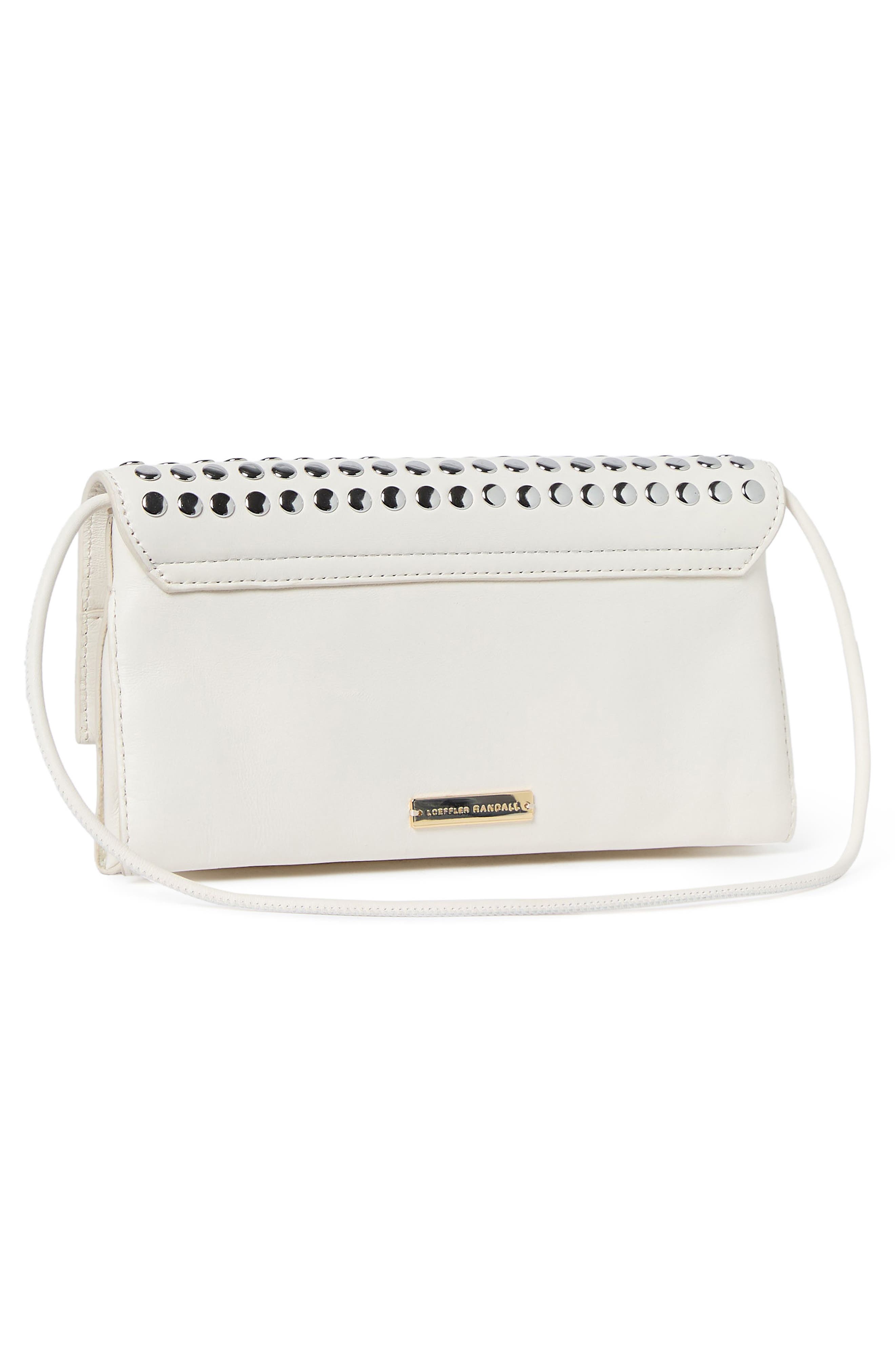 Loeffler Randall Charlee Flap Clutch, Alternate, color, Ecru/ Silver