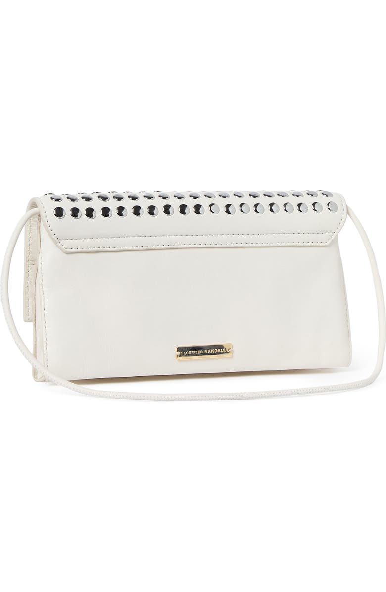 Loeffler Randall Charlee Flap Clutch, Alternate, color, Ecru/ Silver