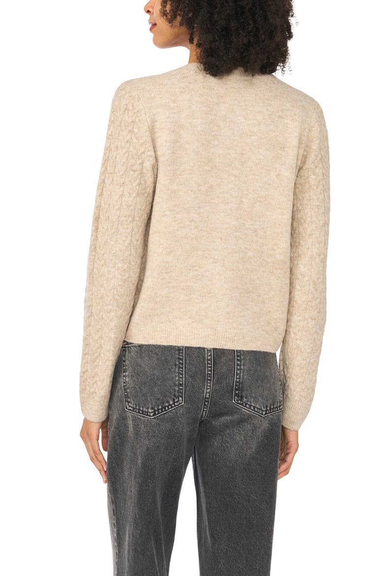 Cable Knit Cardigan, Alternate, color, OATMEAL
