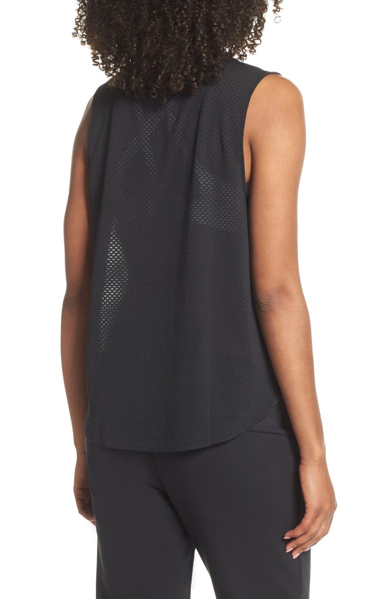 adidas Logo Mesh & Jersey Tank, Alternate, color, 