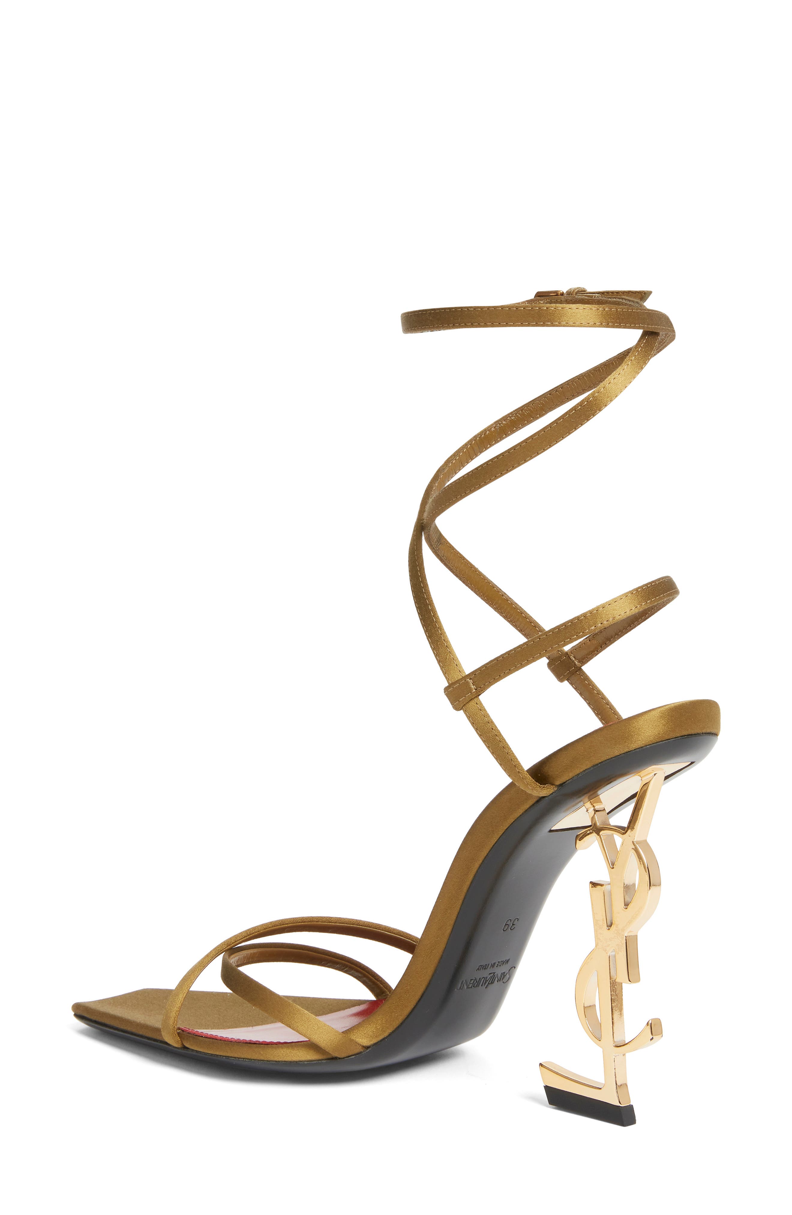 Saint Laurent Opyum Ankle Strap Sandal, Alternate, color, Cuba Gold