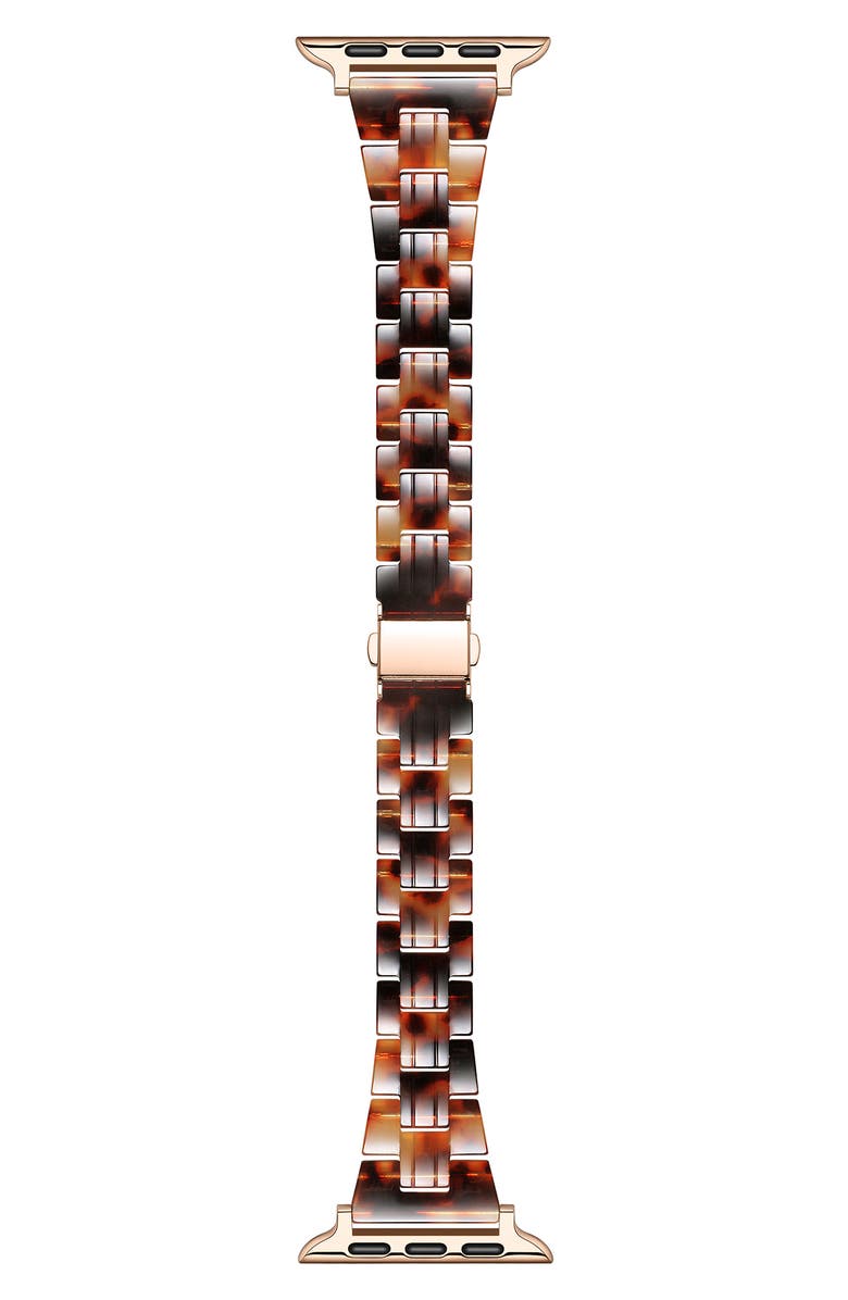 Posh Tech Autumn Resin Apple Watch<sup>®</sup> Bracelet Watchband, Main, color, Brown Tortoise