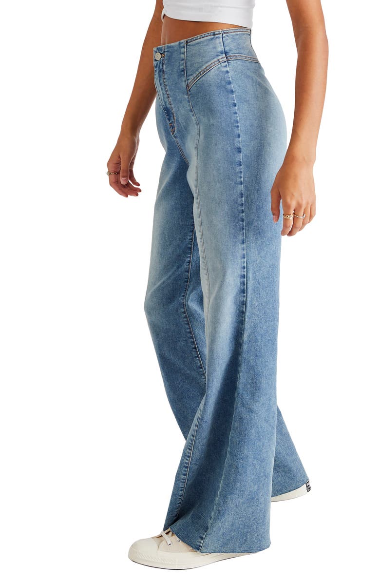 Free People Wild Honey Curvy Wide Leg Jeans, Alternate, color,