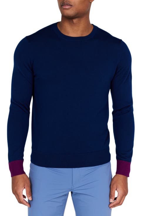 Windward Contrast Cuff Merino Wool Sweater