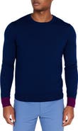 Redvanly Windward Contrast Cuff Merino Wool Sweater