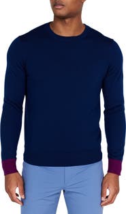 Redvanly Windward Contrast Cuff Merino Wool Sweater