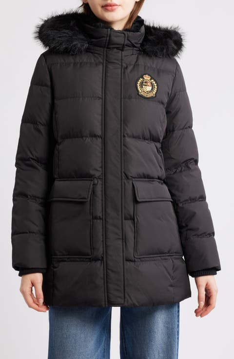 Crest Patch Down & Feather Fill Hooded Coat