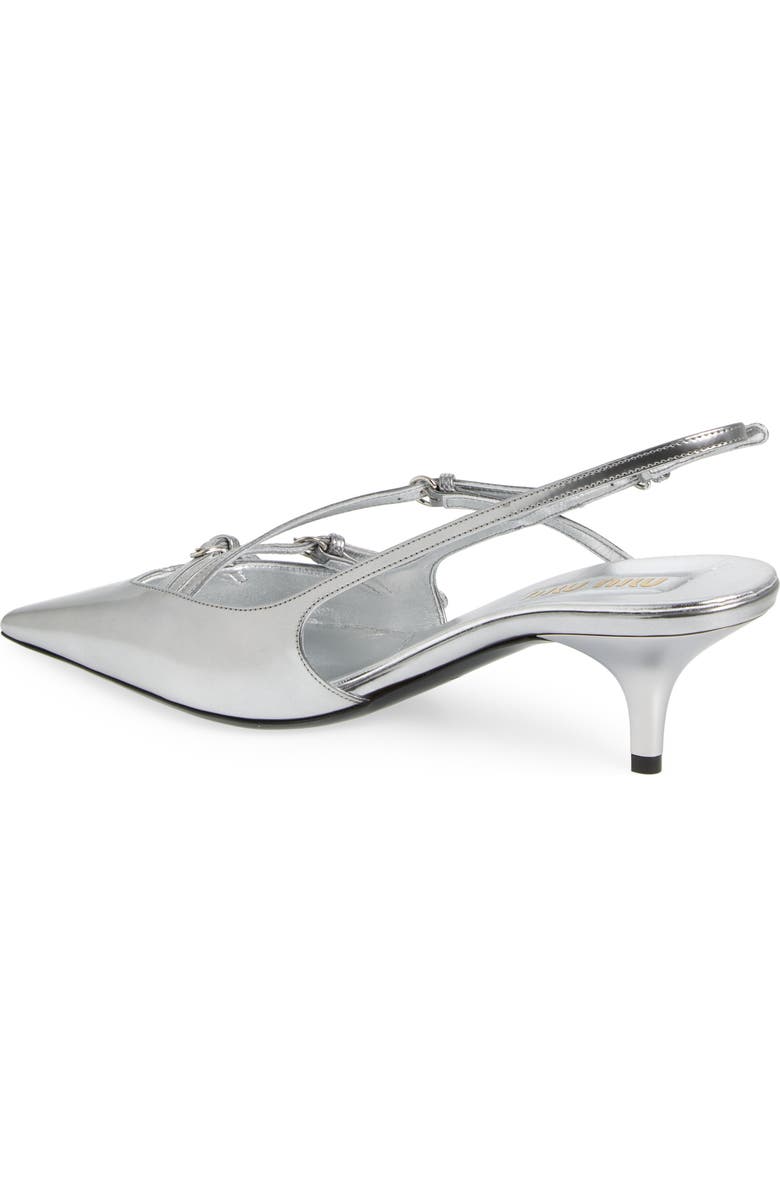 Miu Miu Show Buckle Slingback Pump, Alternate, color, Argento