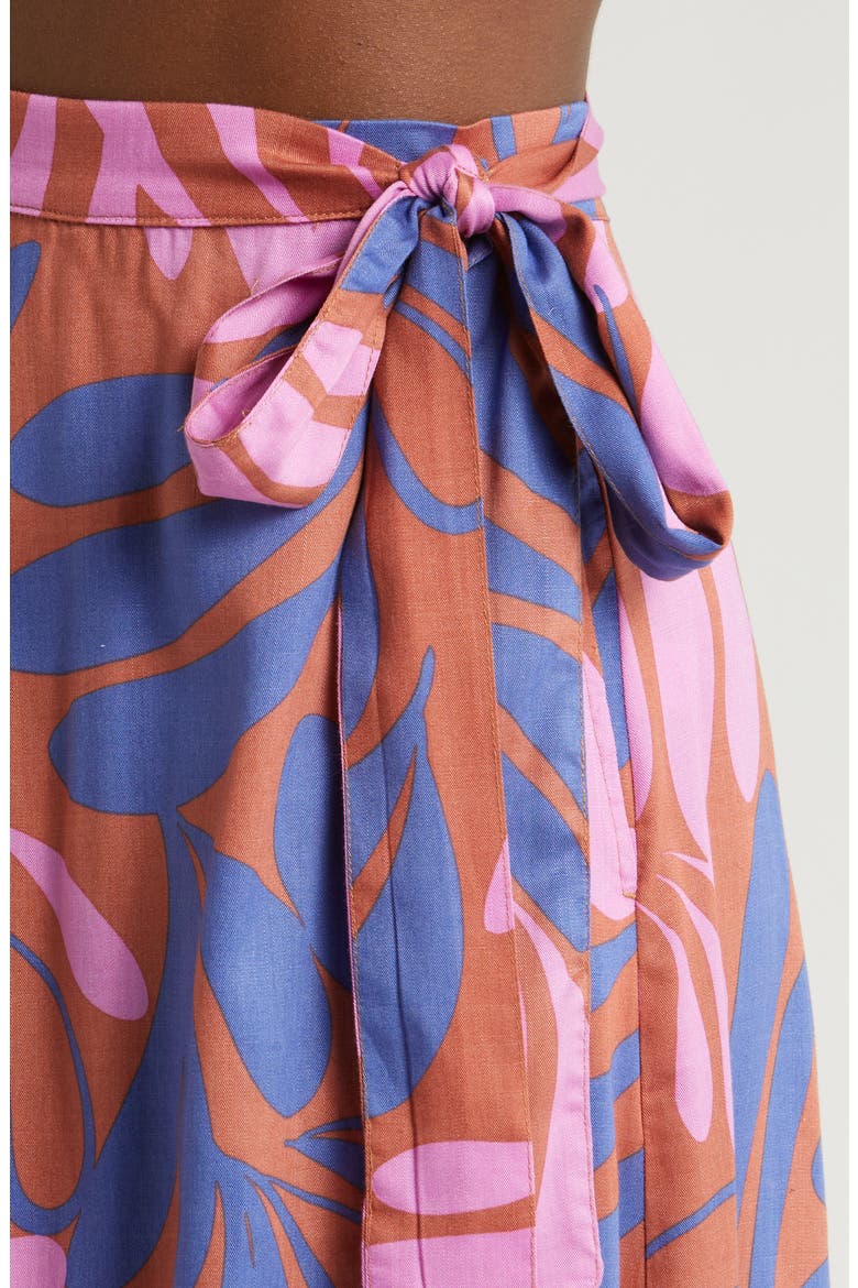 Valencia Floral Organic Cotton Wrap Skirt, Alternate, color, AUBURN ABSTRACT FLORAL