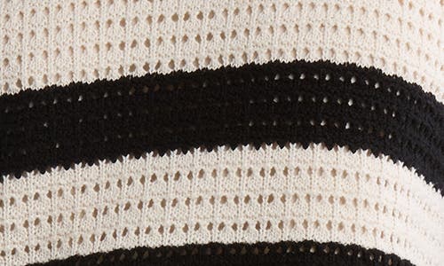 Rachel Rachel Roy Crochet Stitch Stripe Sweater In Fusilli With Black