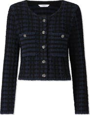 LK Bennett Millie Metallic Fluffy Cardigan