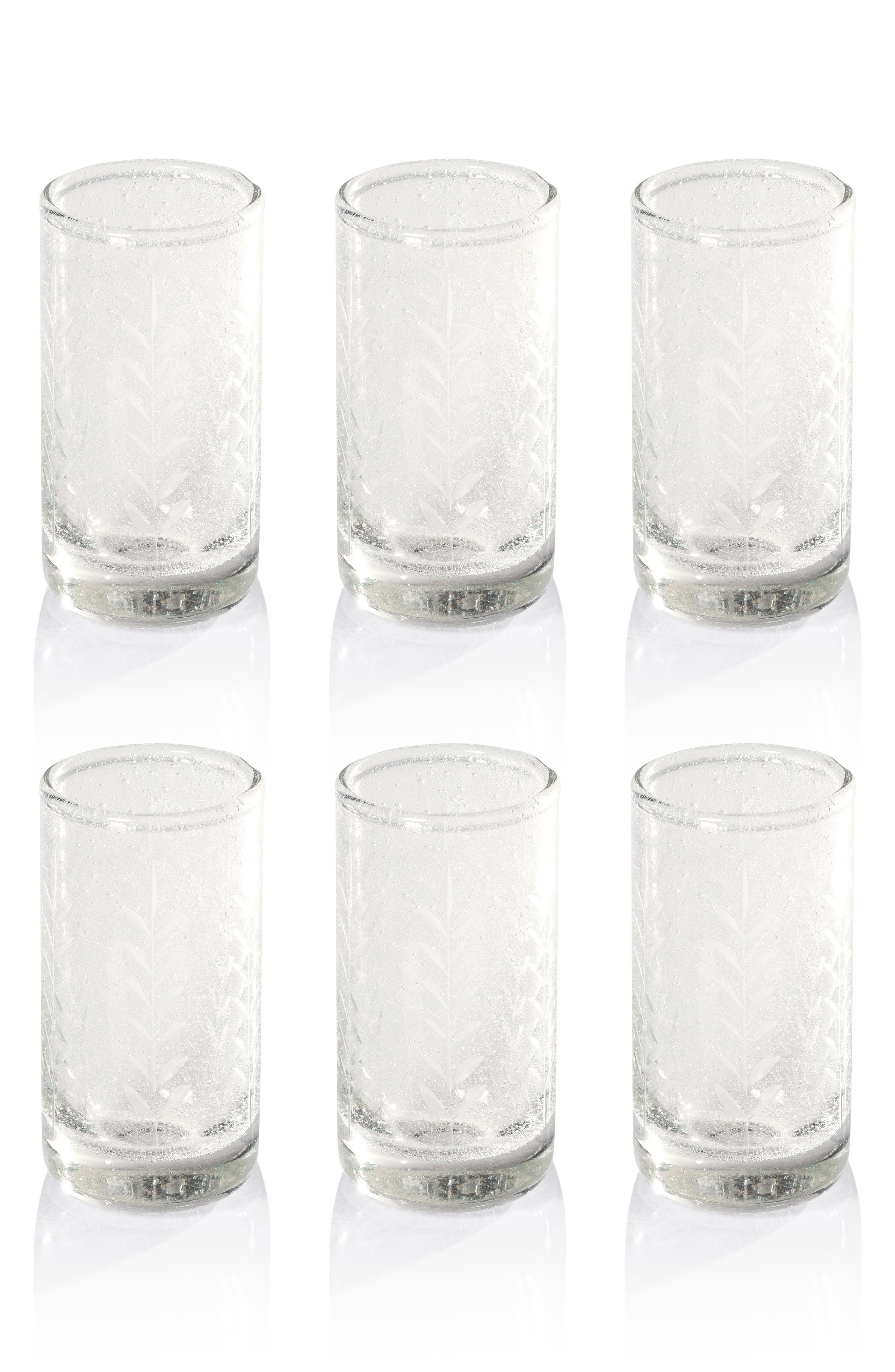 Zodax Etched Set of 6 Tequila Sipping Glasses