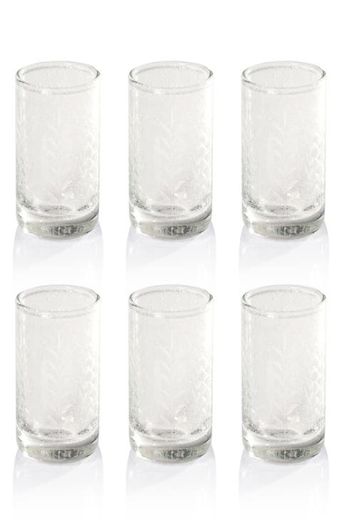 Etched Set of 6 Tequila Sipping Glasses