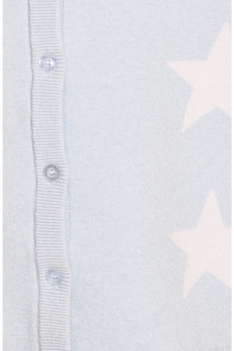 Lela Collared Short Sleeve Cardigan, Alternate, color, LIGHT BLUE STARS