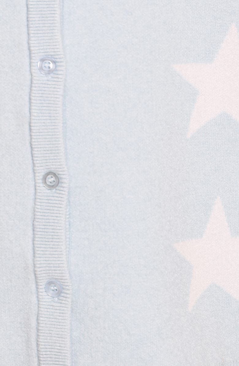 Petal & Pup Lela Collared Short Sleeve Cardigan, Alternate, color, Light Blue Stars